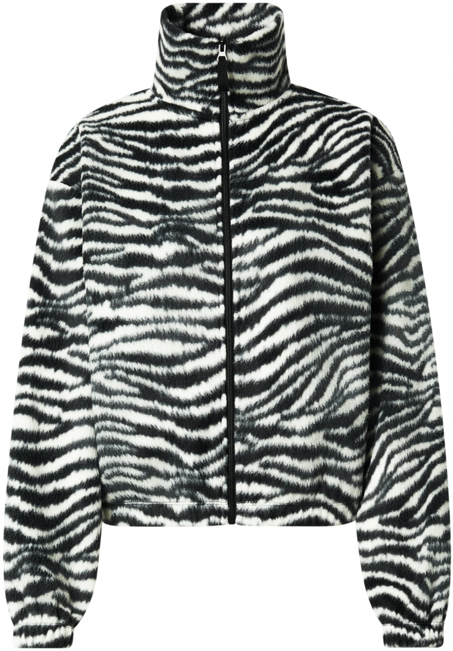 TOPSHOP Flisová bunda 'DANI'  čierna / biela