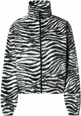 TOPSHOP Flisová bunda 'DANI'  čierna / biela