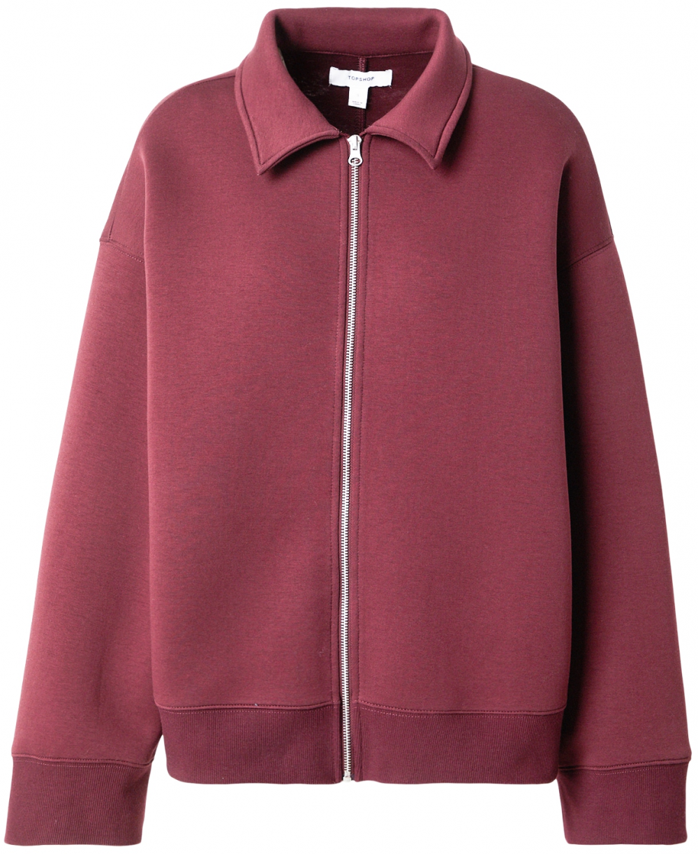 TOPSHOP Tepláková bunda 'LINA'  burgundská