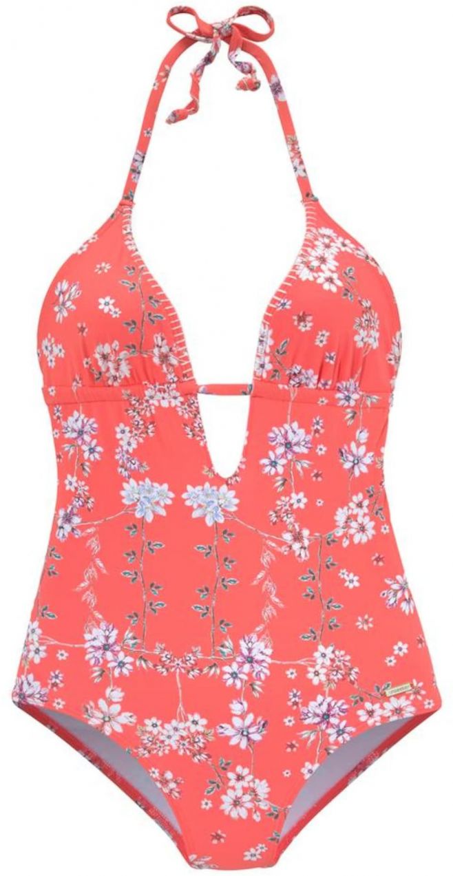 SUNSEEKER Jednodielne plavky 'Ditsy'  svetlomodrá / fialová / koralová / biela