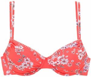 SUNSEEKER Bikinový top 'Ditsy'  petrolejová / koralová / ružová / biela