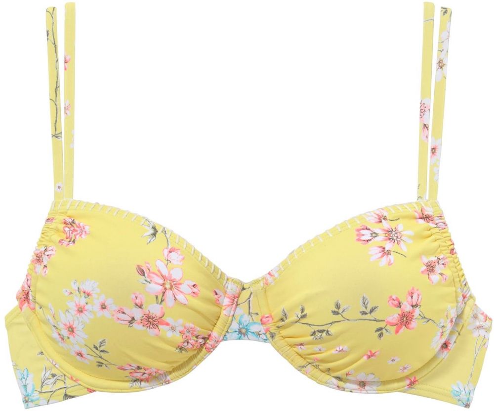 SUNSEEKER Bikinový top 'Ditsy'  azúrová / žltá / ružová / biela