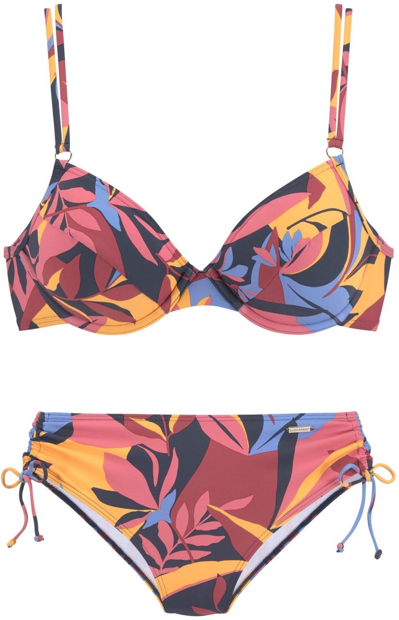 SUNSEEKER Bikiny  modrá / limetková / pitaya / staroružová
