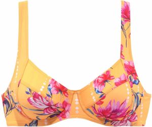 SUNSEEKER Bikinový top  zelená / oranžová / fuksia / biela