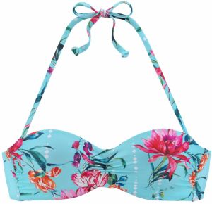 SUNSEEKER Bikinový top  nebesky modrá / smaragdová / tmavooranžová / ružová