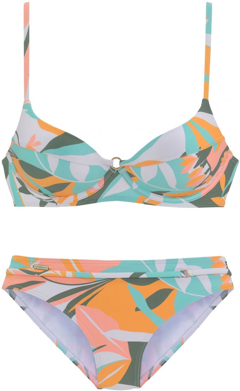 SUNSEEKER Bikiny  nebielená / tyrkysová / jedľová / tmavooranžová