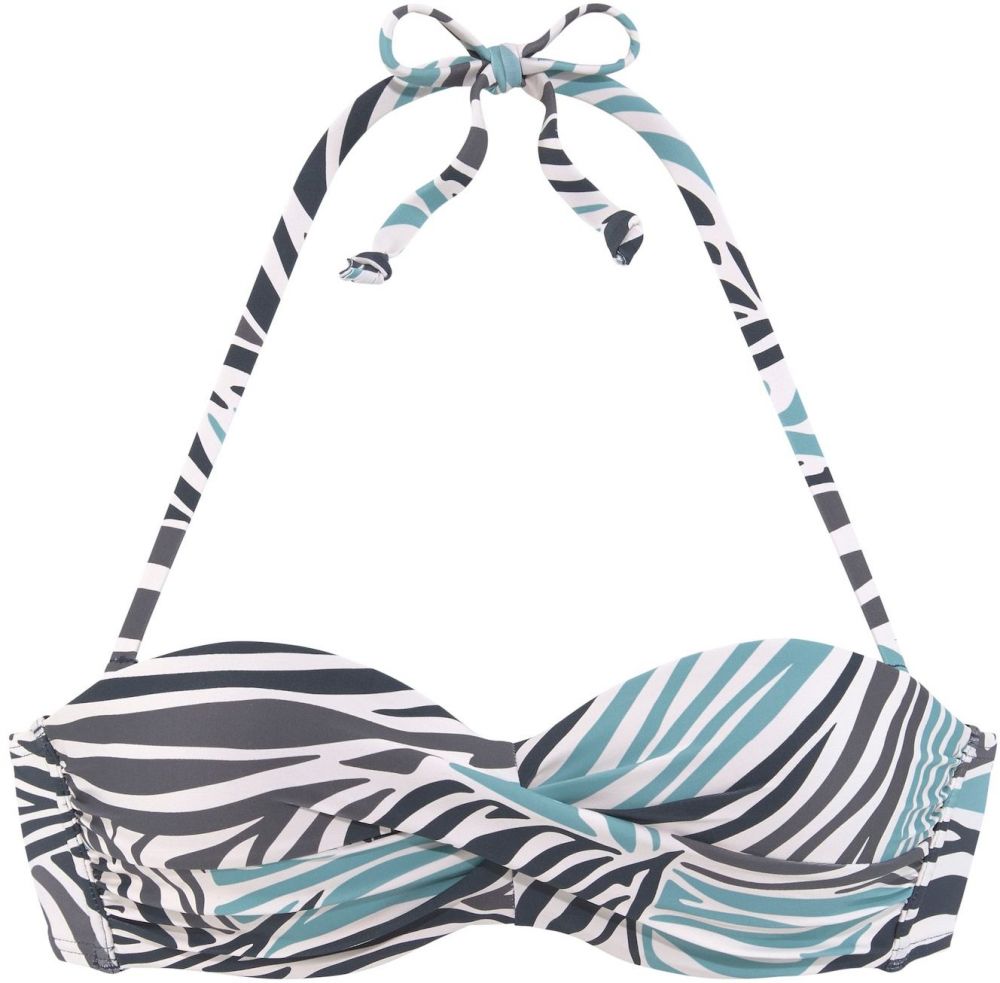 SUNSEEKER Bikinový top  tyrkysová / čierna / biela