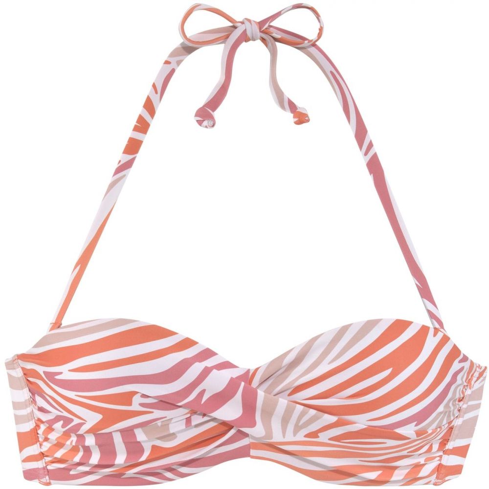 SUNSEEKER Bikinový top  telová / oranžová / staroružová / biela