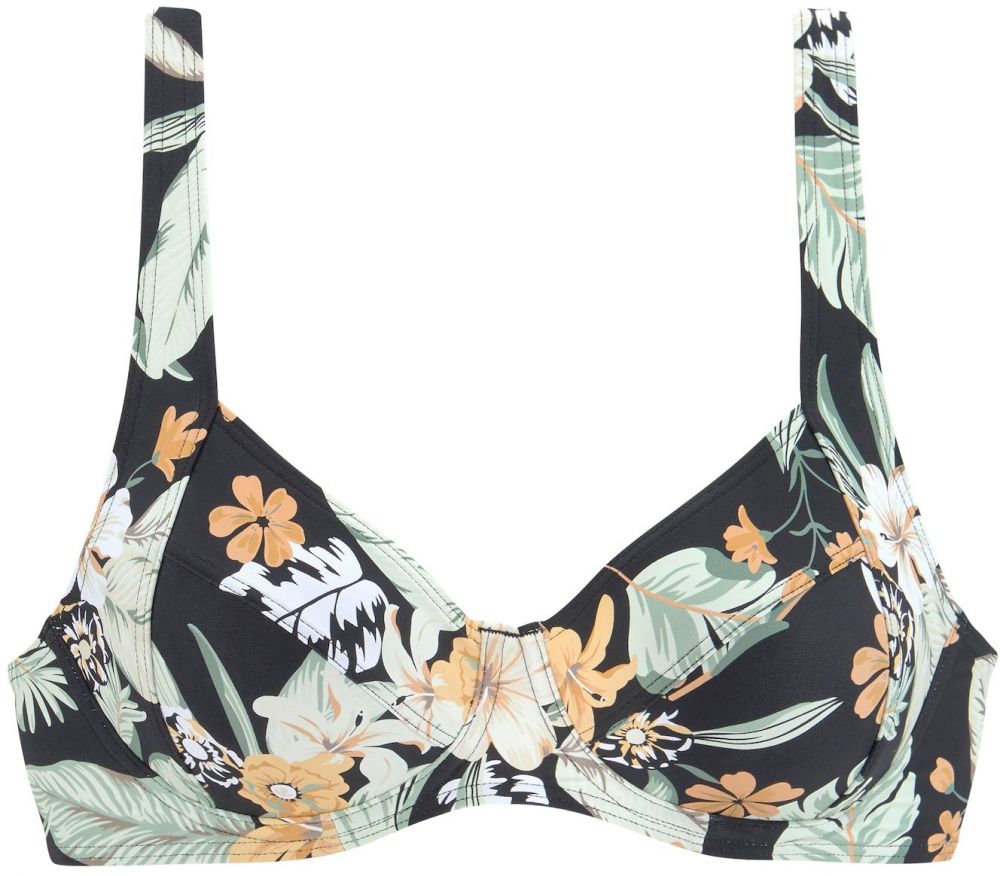 SUNSEEKER Bikinový top  nefritová / pastelovo zelená / svetlooranžová / čierna