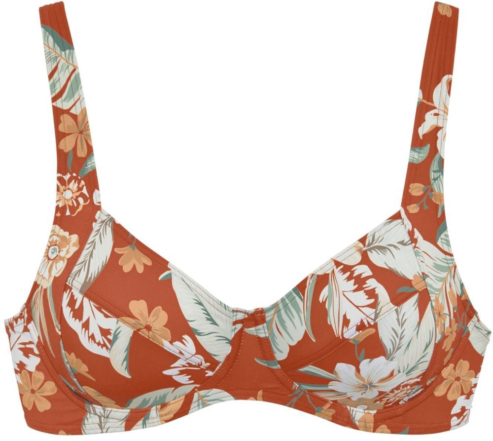 SUNSEEKER Bikinový top  zelená / oranžová / biela