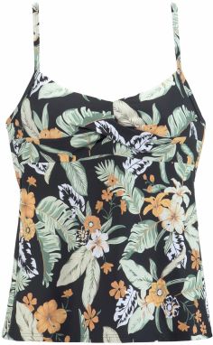 SUNSEEKER Tankinový top  trávovo zelená / svetlooranžová / čierna