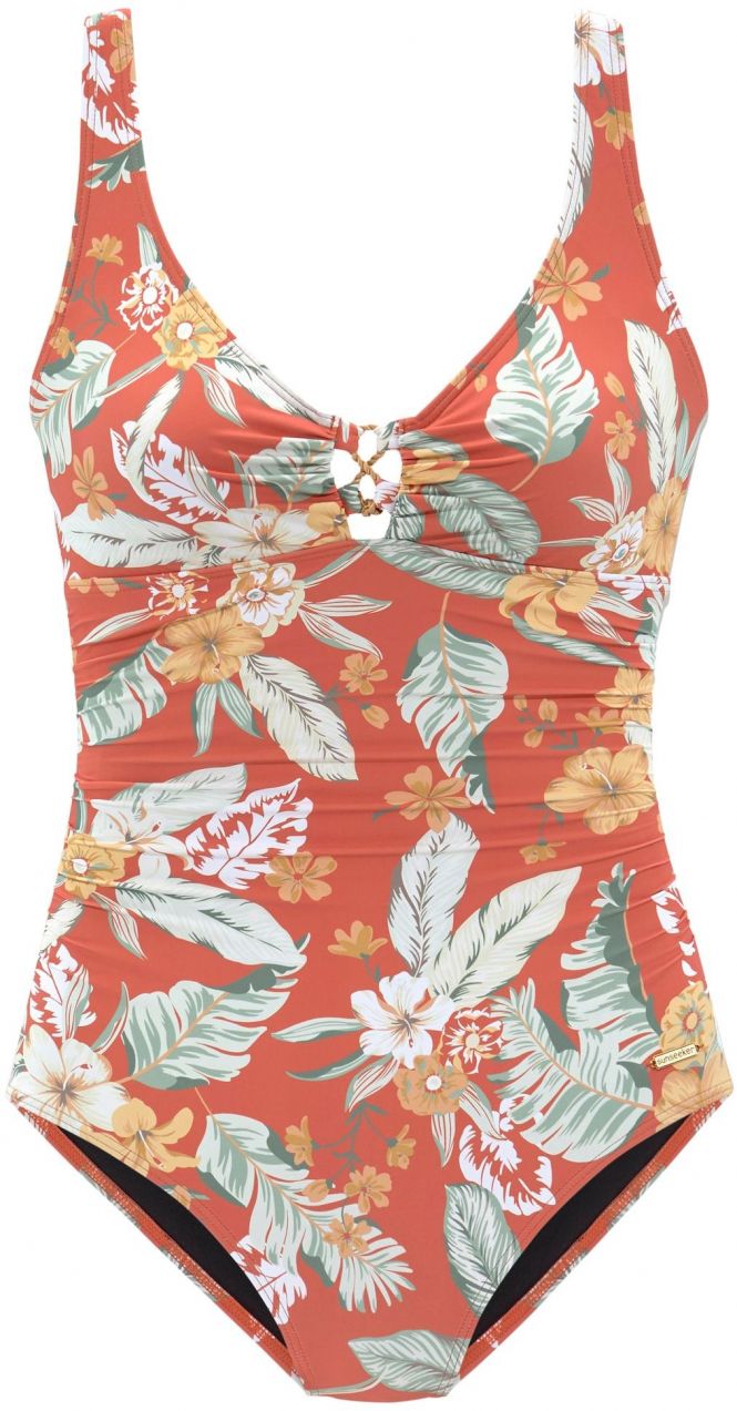 SUNSEEKER Jednodielne plavky  svetlozelená / tmavozelená / svetlooranžová / tmavooranžová / biela