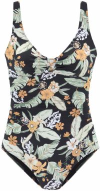 SUNSEEKER Jednodielne plavky  zelená / svetlooranžová / čierna / biela