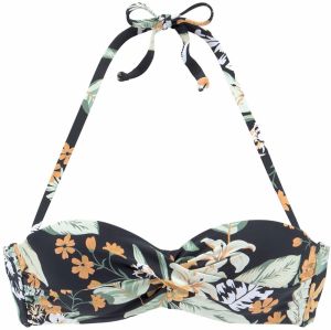 SUNSEEKER Bikinový top  hnedá / zelená / oranžová / čierna / biela