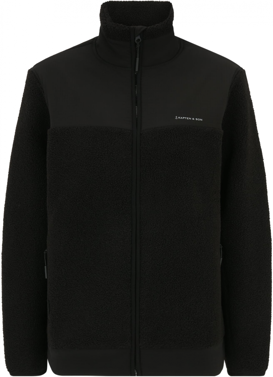 Kapten & Son Mikina 'Teddy Fleece'  čierna / biela