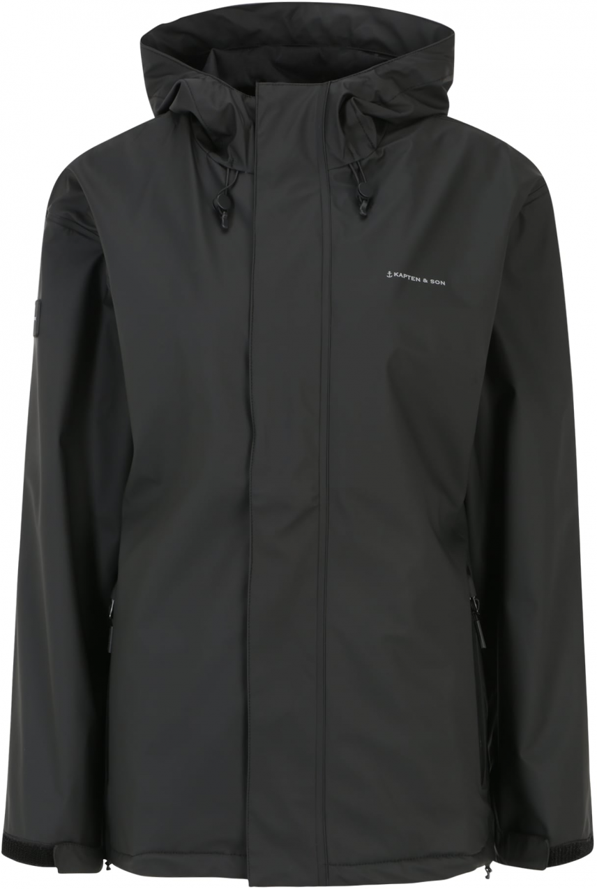 Kapten & Son Funkčná bunda 'Everyday Rain Jacket Short'  svetlosivá / čierna