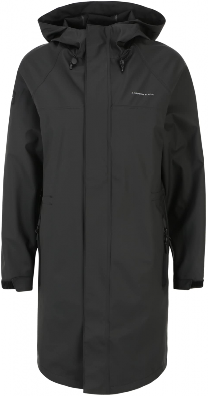 Kapten & Son Prechodný kabát 'Everyday Rain Jacket Long'  čierna