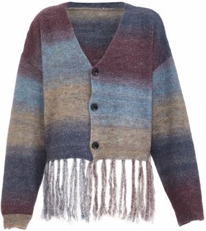 Jalene Kardigán  béžová / modrá / tmavofialová