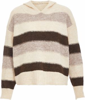 Jalene Sveter  béžová melírovaná / svetlohnedá / tmavohnedá