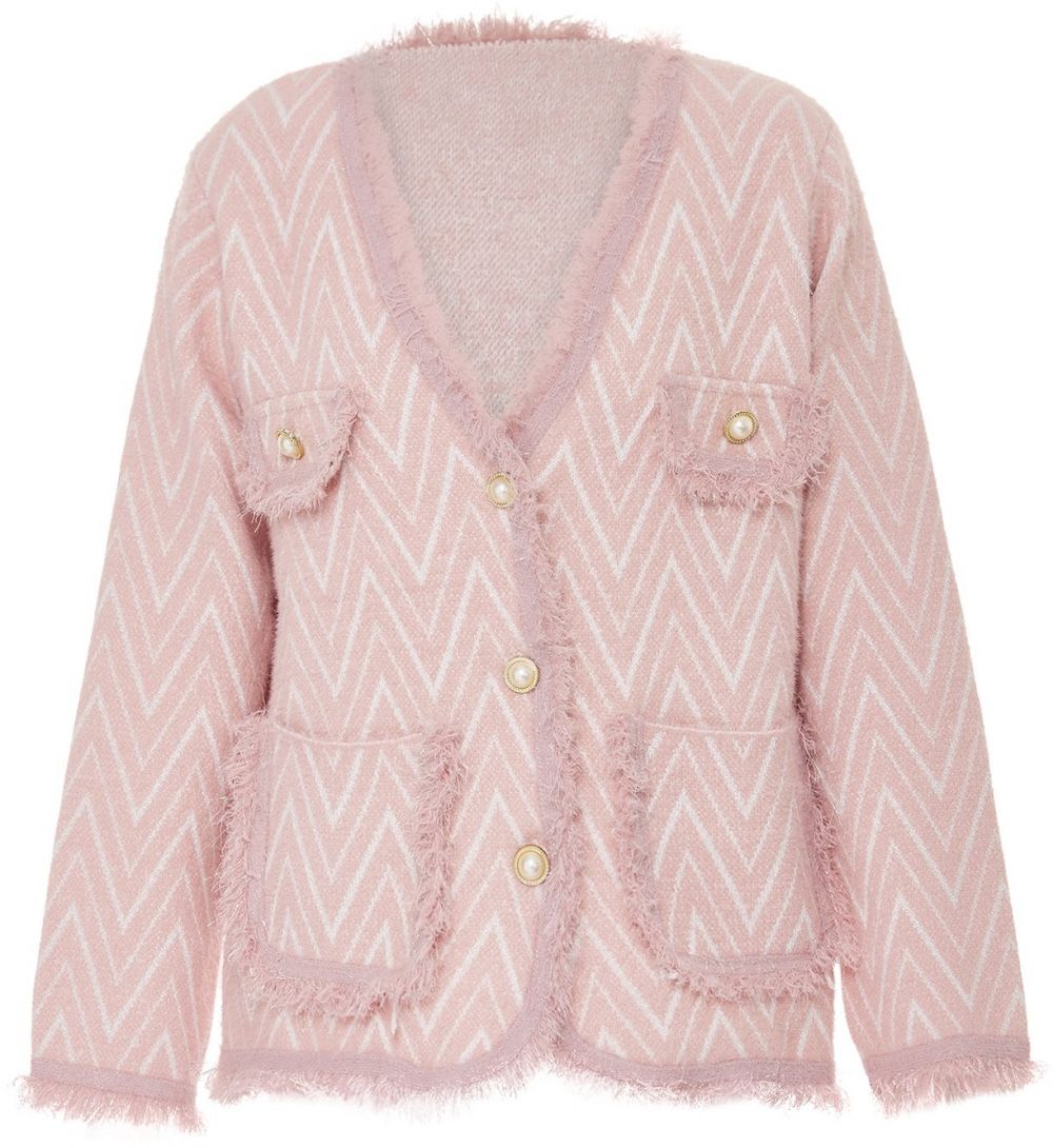 NALLY Kardigán  staroružová / biela ako vlna