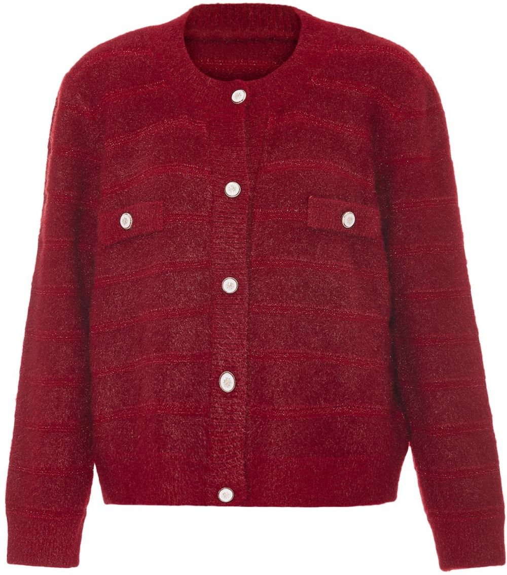 NALLY Kardigán  striebornosivá / rubínová