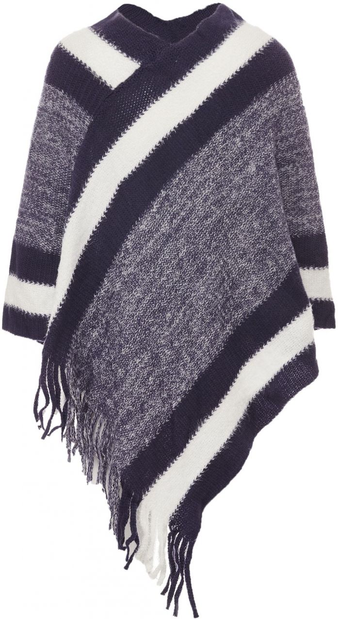 ALARY Pelerína  námornícka modrá / modrá melírovaná / biela