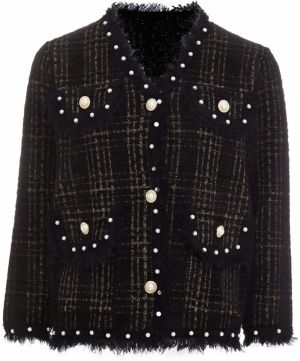 CARNEA Kardigán  zlatá / čierna / perlovo biela