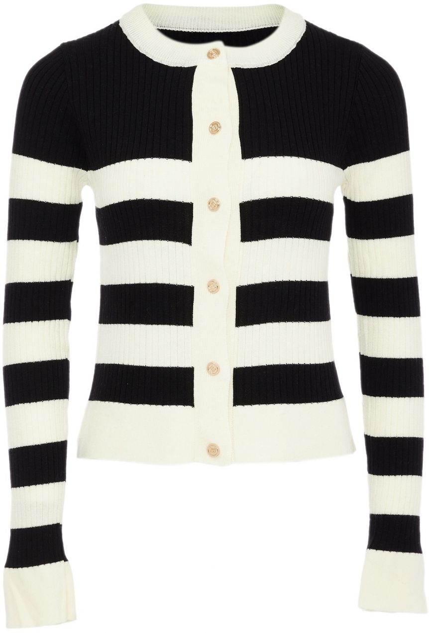 paino Kardigán  čierna / biela ako vlna