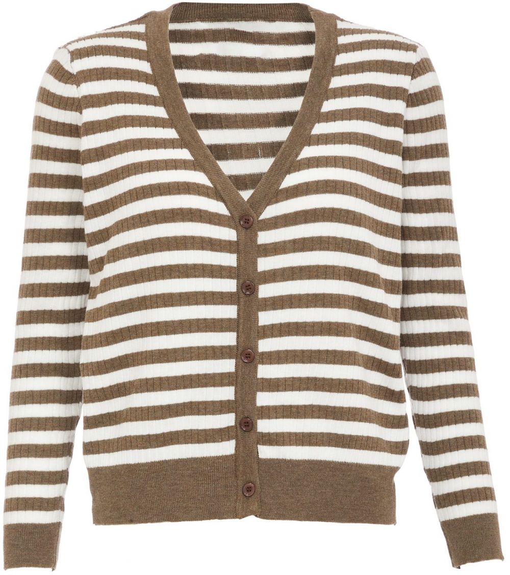 IPARO Kardigán  hnedá / biela ako vlna