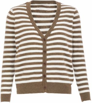 IPARO Kardigán  hnedá / biela ako vlna