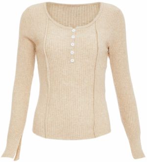 IPARO Sveter  béžová melírovaná