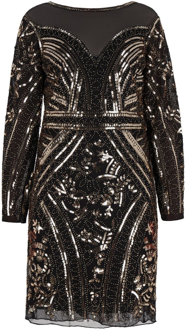 NAEMI Šaty  tmavohnedá / zlatá