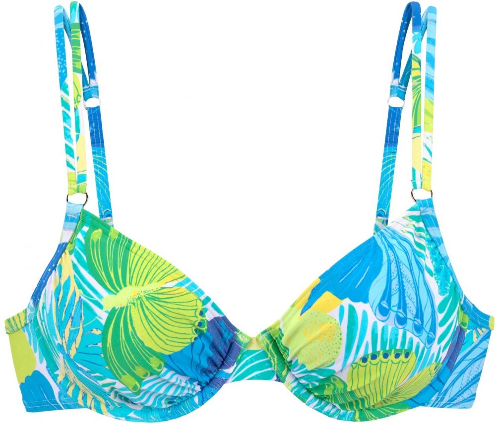 SUNSEEKER Bikinový top  modrá / zelená / biela