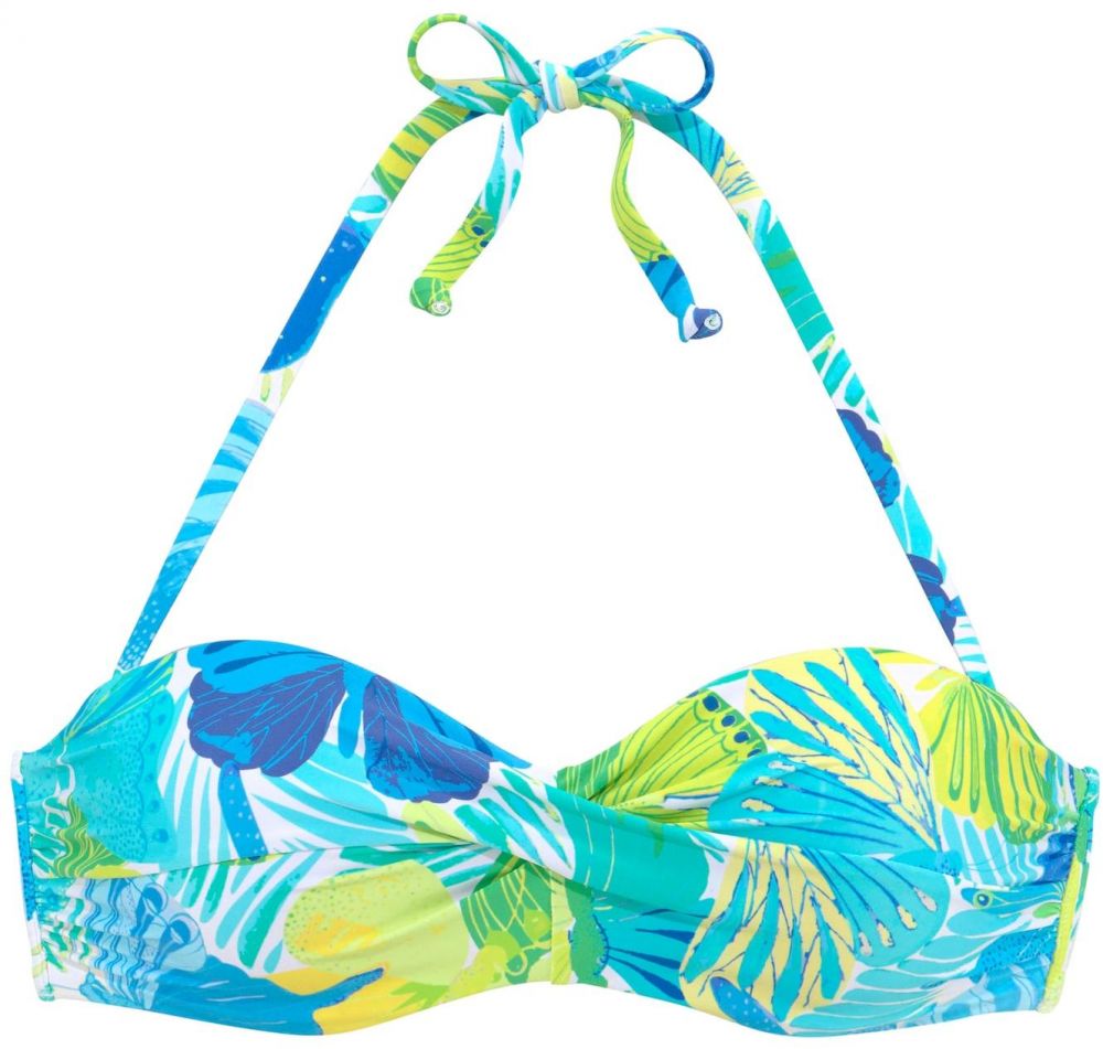 SUNSEEKER Bikinový top  modrá / žltá / zelená / biela
