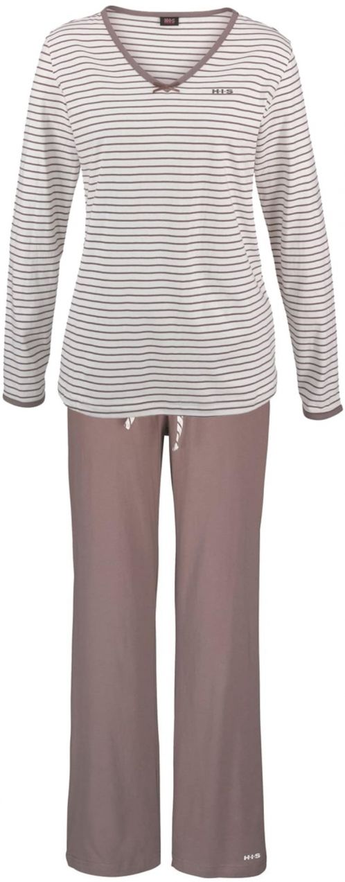 H.I.S Pyžamo  tmavošedá / biela