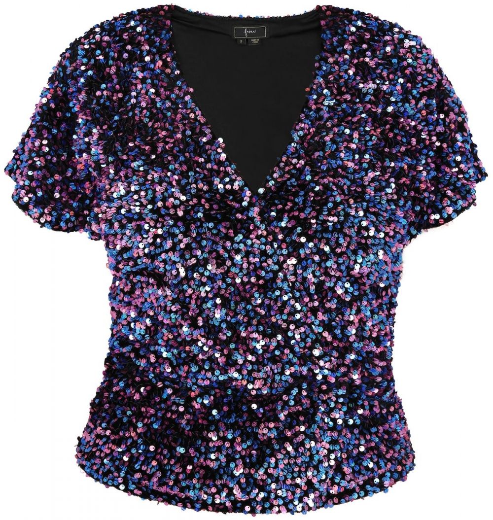 faina Blúzka  modrá / fialová / čierna