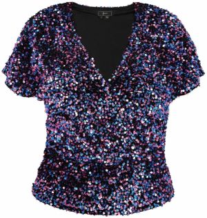faina Blúzka  modrá / fialová / čierna