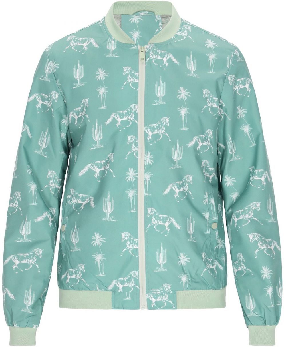 COSIMON Prechodná bunda  tyrkysová / pastelovo zelená / šedobiela