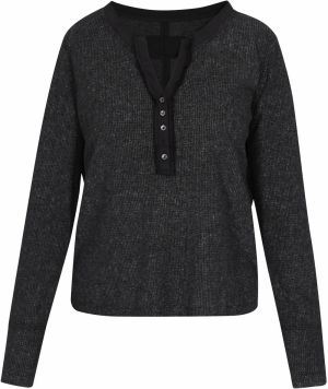 SANIKA Tričko  čierna melírovaná