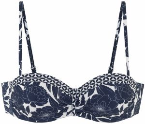 SUNSEEKER Bikinový top  tmavomodrá / šedobiela