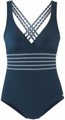 SUNSEEKER Jednodielne plavky  námornícka modrá / biela