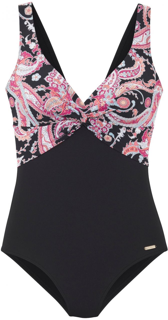 SUNSEEKER Jednodielne plavky  svetlomodrá / ružová / čierna / biela