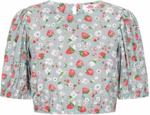 MYMO Blúzka 'Young Fashion'  zelená / pastelovo zelená / červená / biela