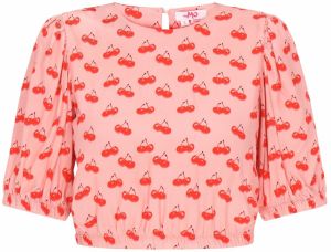 MYMO Blúzka  zelená / pastelovo ružová / červená