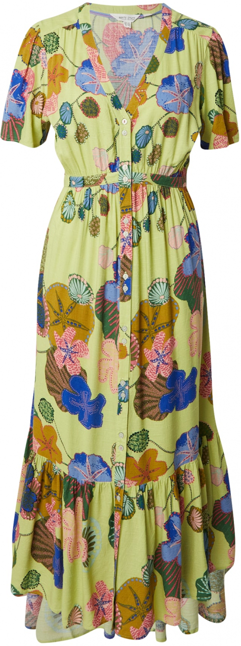 WHITE STUFF Košeľové šaty 'Phoebe'  modrá / zelená / kiwi / svetloružová