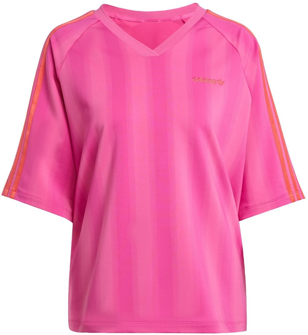 ADIDAS ORIGINALS Tričko 'Loose Linear'  ružová / neónovo ružová / oranžovo červená