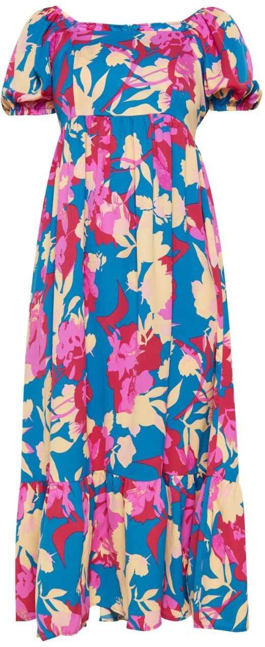 Usha Letné šaty 'Spring Summer'  piesková / kráľovská modrá / svetloružová / tmavoružová