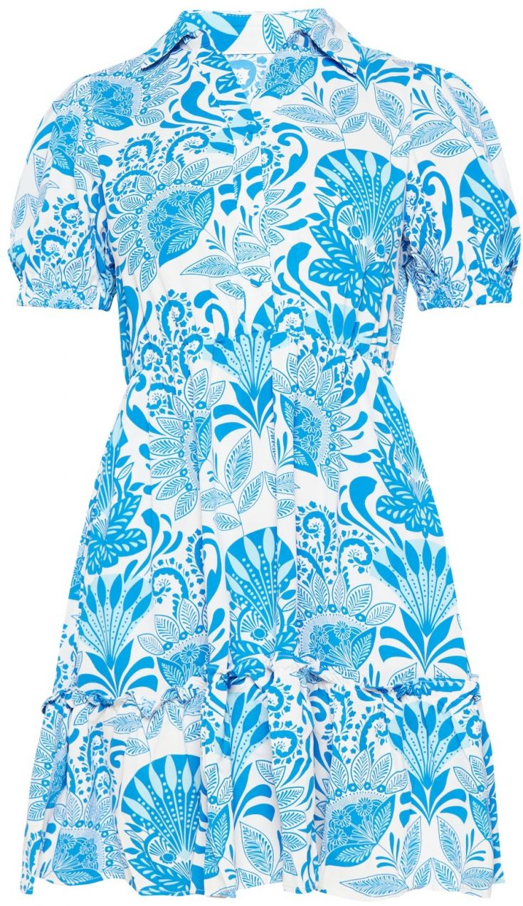 Usha Košeľové šaty  modrá / biela