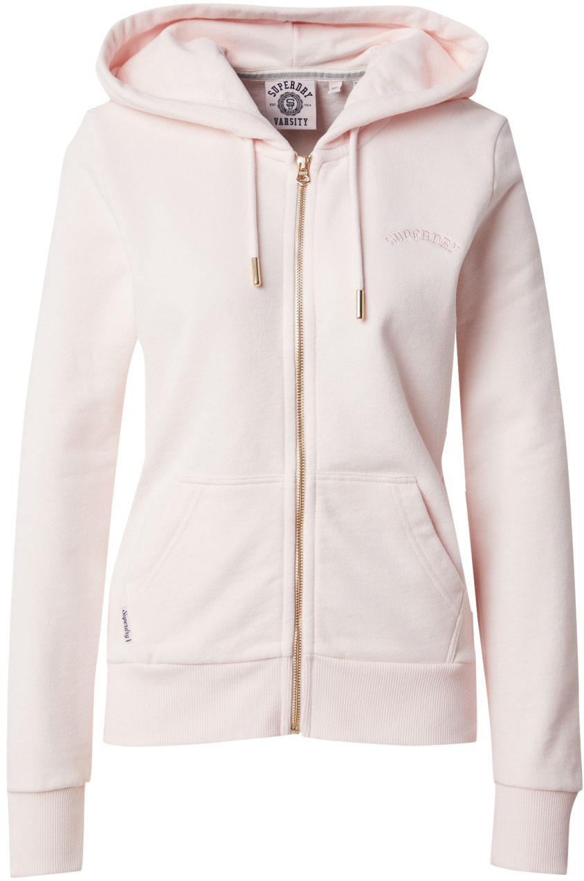 Superdry Tepláková bunda 'Essential'  pastelovo ružová
