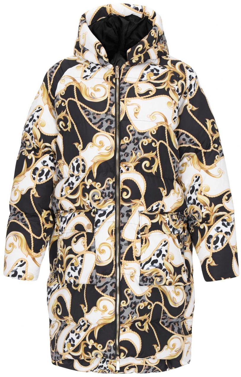 faina Prechodný kabát  zlatá / čierna / biela